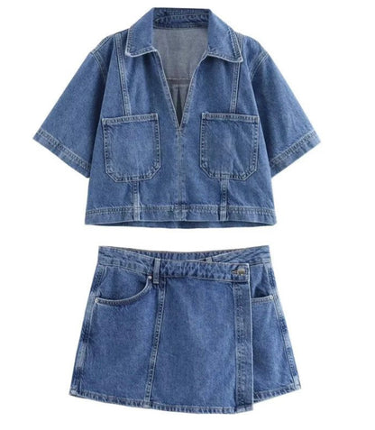 Denim Zweiteiliges-Set