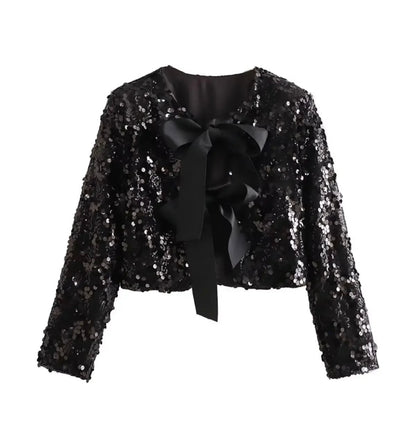 Sparkle Bow Pailletten-Jacke