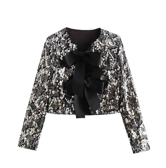 Sparkle Bow Pailletten-Jacke