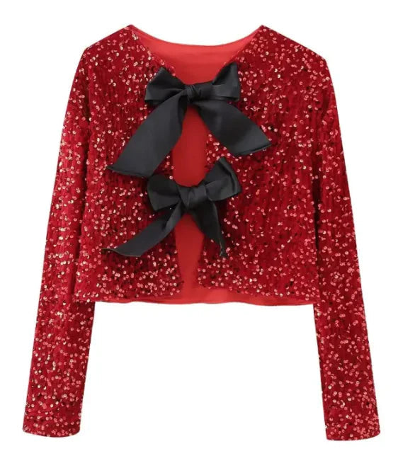 Sparkle Bow Pailletten-Jacke