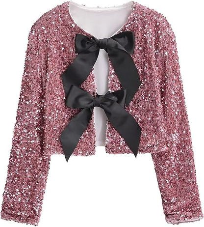 Sparkle Bow Pailletten-Jacke