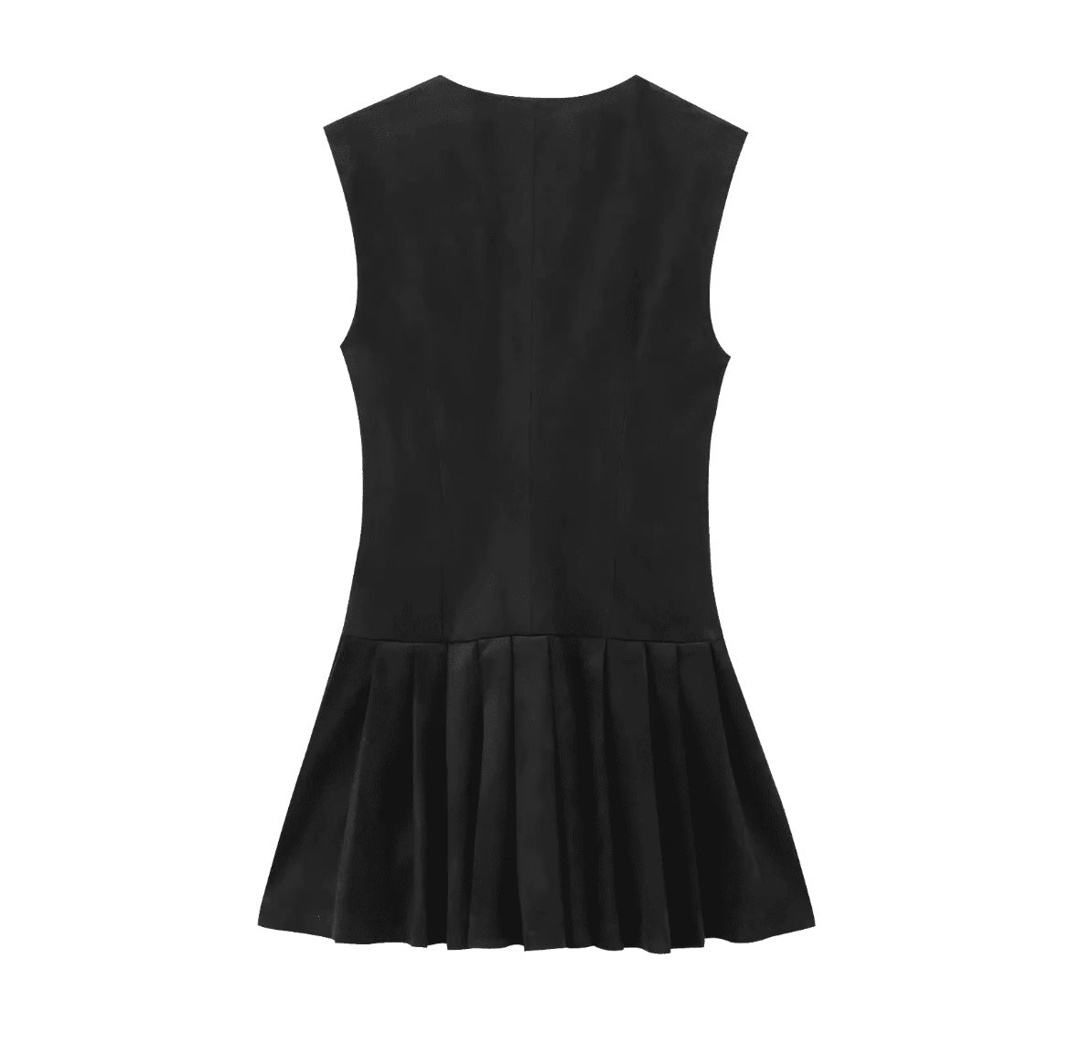 Wildleder V-Ausschnitt Mini-Kleid